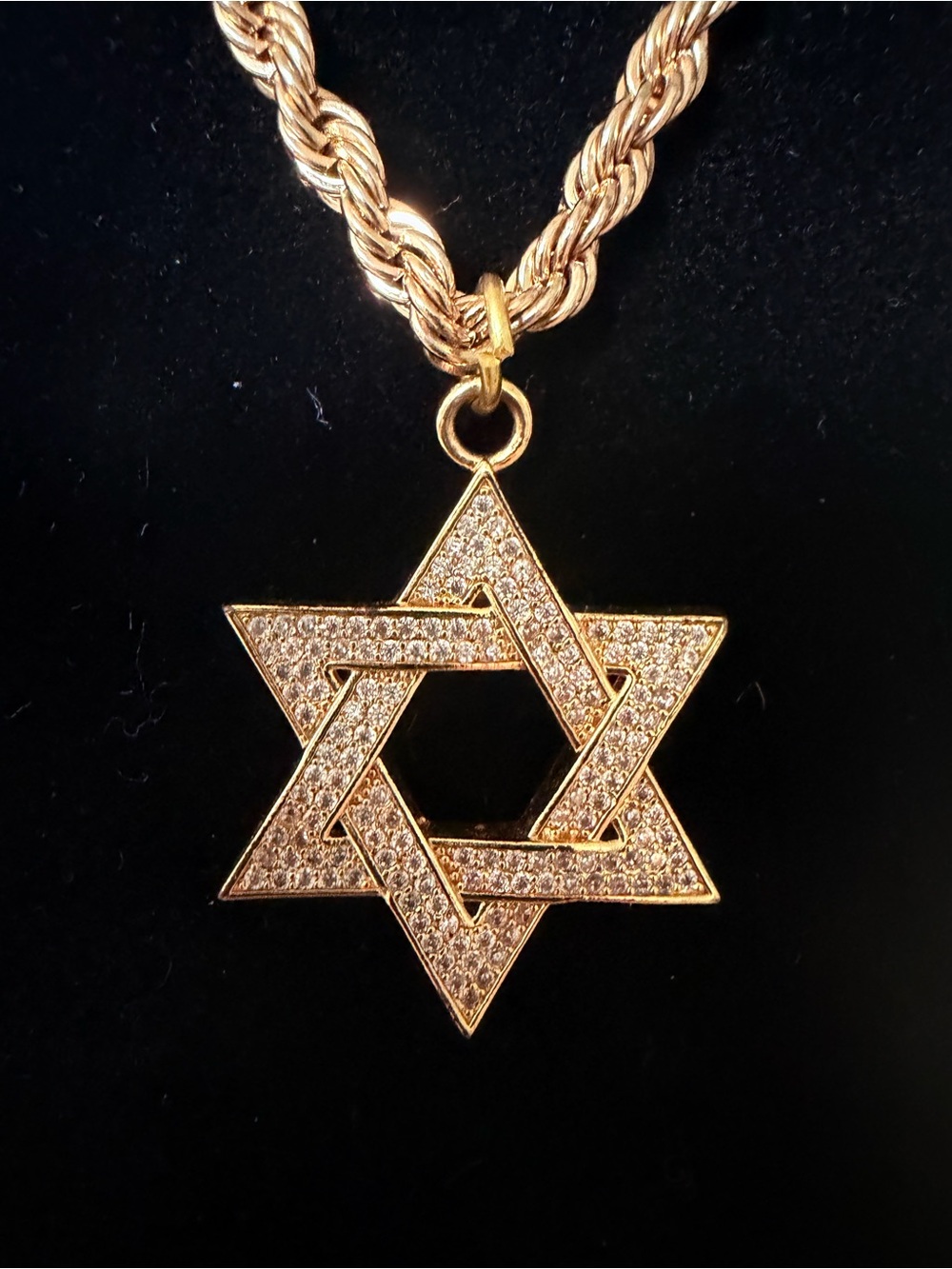 Gold Star of David Pendant Necklace - Gold - Picture 2 of 8